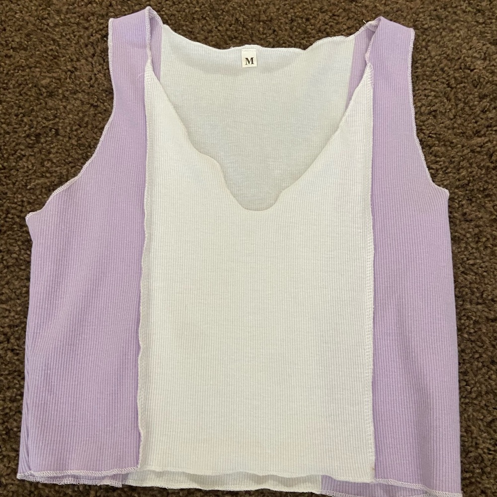 Purple and white tank top